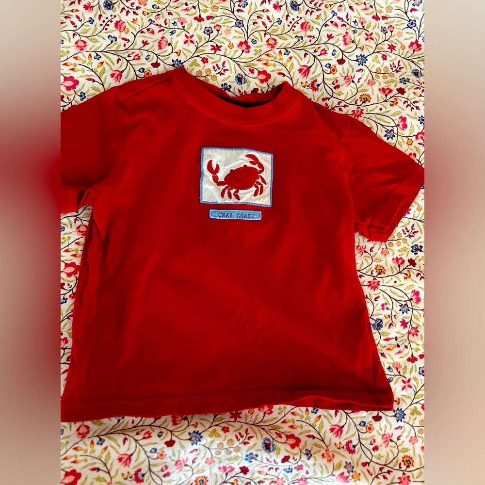 Janie and Jack Crab Coast Red Tee T-Shirt Excellent 2T 2